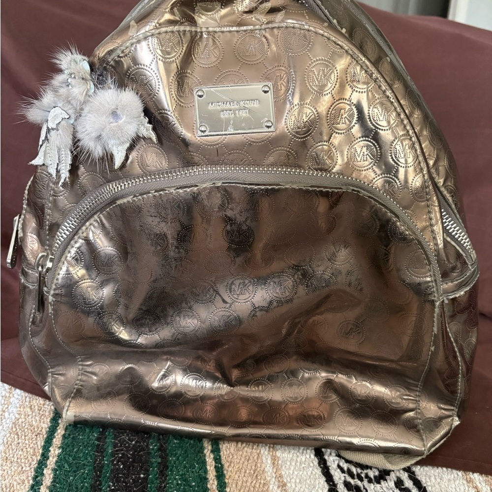 Michael Kors Metallic Logo Backpack | Well Used | Authentic | See Photos